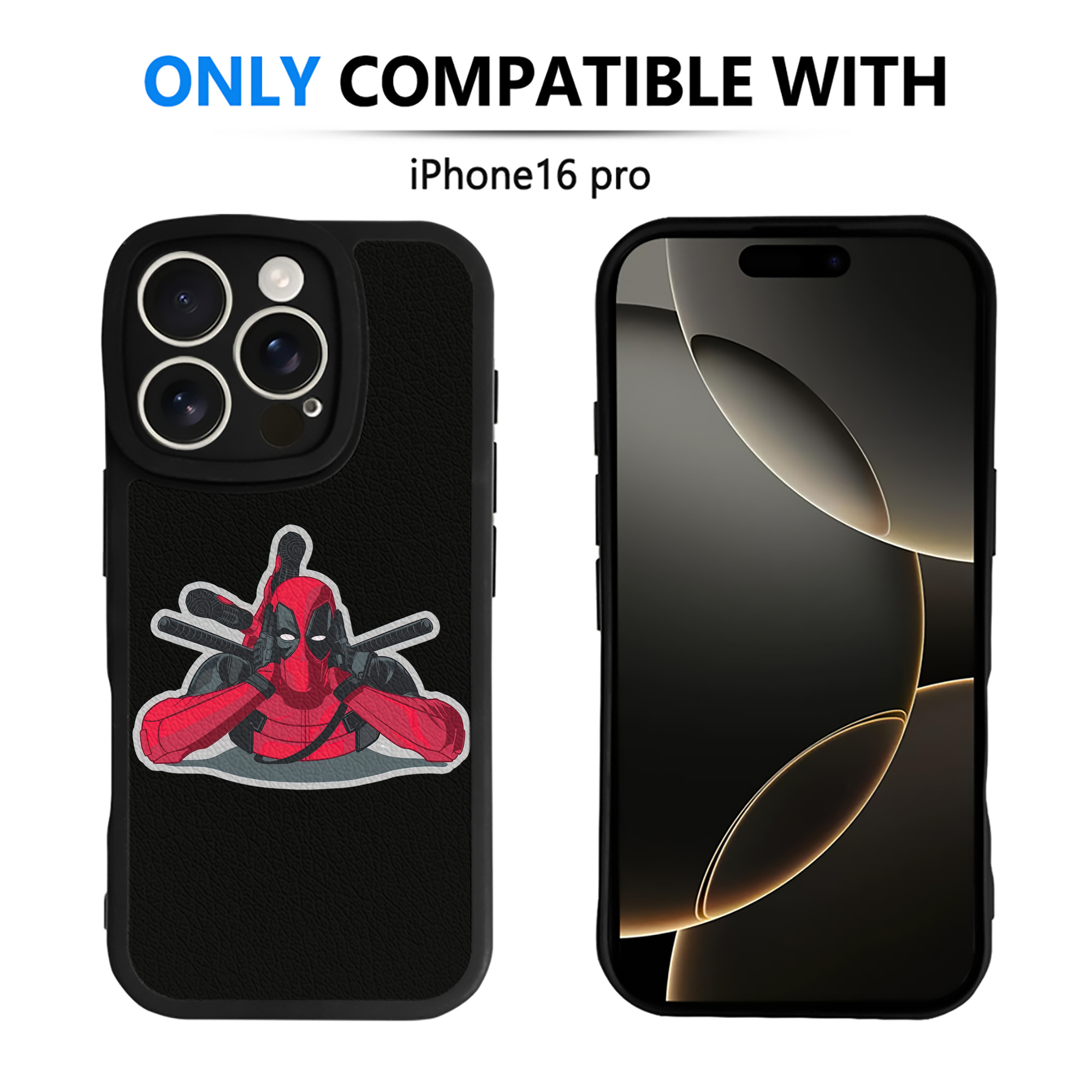 （画像用） Deadpool デッドプール 【iPhone 16シリーズ対応】シリコンスマホケース（レザー調） 材質：シリコン